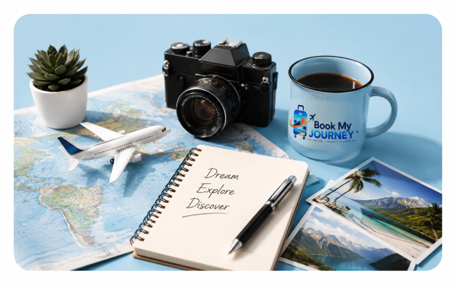 Airplane travel illustration